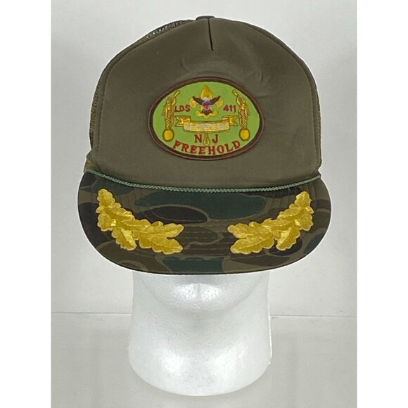 Vintage Rare T.I. NJ Freehold Camouflage Trucker Mesh Snapback Hat OS NWOT F284 - Picture 1 of 8